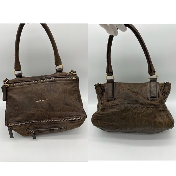 ❌SOLD❌Authentic Givenchy brown aged calf leather medium Pandora - Picture 5 of 11